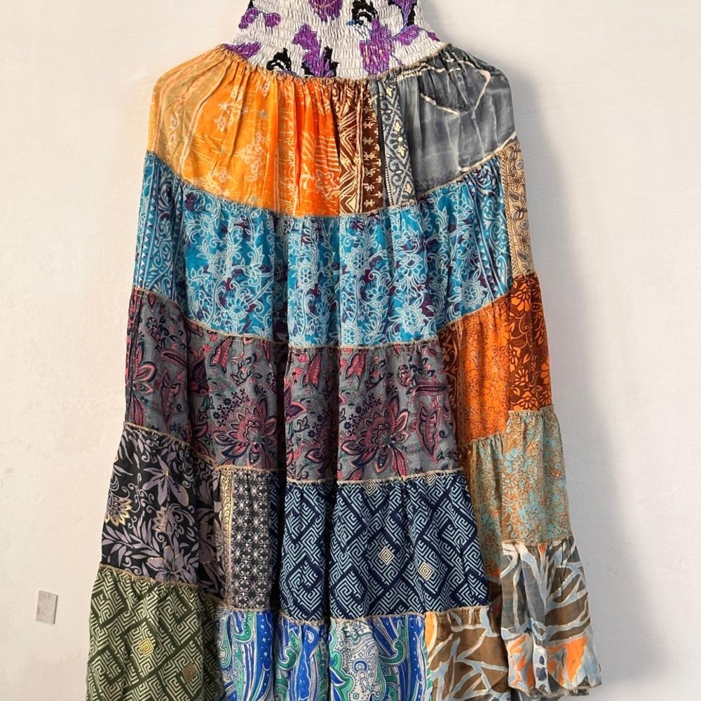 Colorful Patchwork Maxi Skirt
